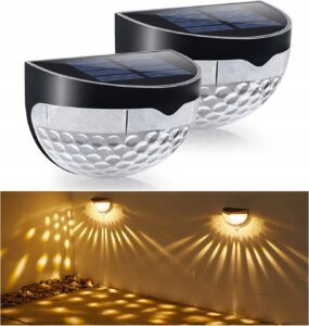 Lampa Elewacyjna Solarna Nascienna Ogrodowa 2 Szt 6 Led Kinkiet Oswietlenie