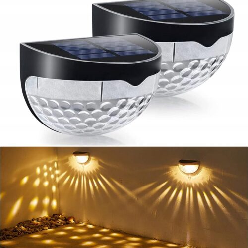Lampa Elewacyjna Solarna Nascienna Ogrodowa 2 Szt 6 Led Kinkiet Oswietlenie