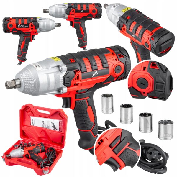 Klucz Udarowy Elektryczny 800nm 2200w + 4x Nasadki