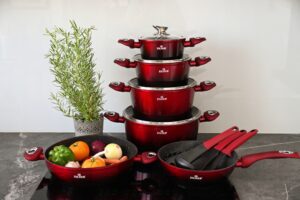 Zestaw Garnkow Zilner Cherry Red Aluminiowe 15 El.-8
