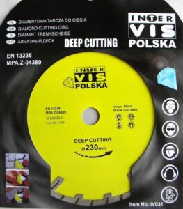 Tarcza Diamentowa Inter-vis Ivdbdcut230222y 230×22,2mm-3