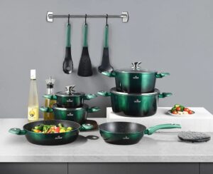Zestaw Garnkow Zilner Emerald Aluminiowe 15 El.-12