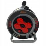 Metalowy Przedluzacz Bebnowy Z Klapkami 2,5mm2 25m 4 Szt. Gniazd Czarny-3