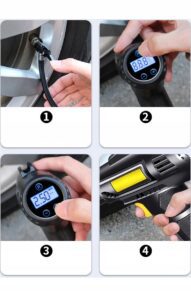 Mobilny Kompresor Samochodowy Rowerowy Sprezarka Pompka Na Akumulator-8