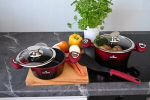Zestaw Garnkow Zilner Cherry Red Aluminiowe 15 El.-11