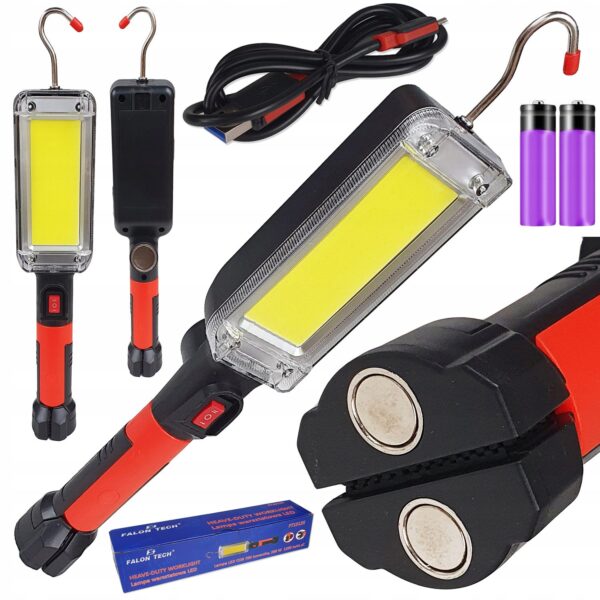 Lampa Latarka Warsztatowa Led Cob Akumulator 700lm