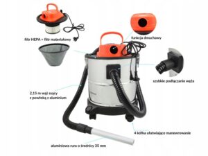 Odkurzacz Przemyslowy Popiolu Kominka Gruzu 2200w-5