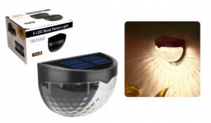 Lampa Elewacyjna Solarna Nascienna Ogrodowa 2 Szt 6 Led Kinkiet Oswietlenie-4