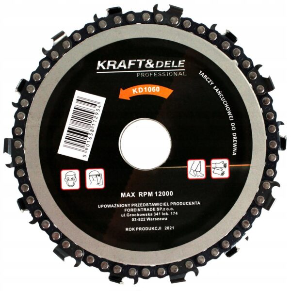 Pila Tarcza Lancuchowa Do Drewna Do Szlifierki Katowej 125 Mm 22.2mm Kd1060-11