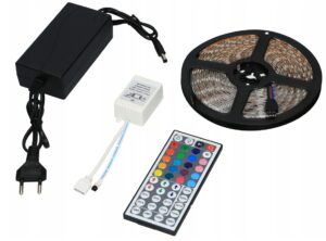 Tasma Led Kolorowa Wodoodporna 5m Rgb Pasek Smd 230v 12v +pilot +zasilacz-7