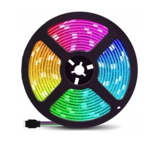 Tasma Led Kolorowa Wodoodporna 5m Rgb Pasek Smd 230v 12v +pilot +zasilacz-6