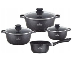 Komplet Garnkow Marmurowych Zestaw Garnki Indukcja