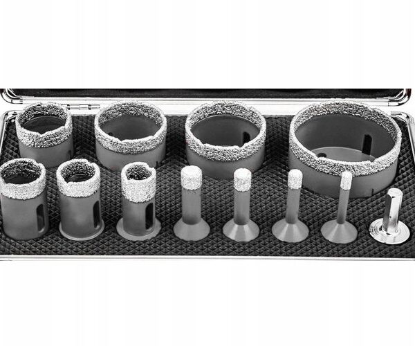 Otwornice Diamentowe Zestaw Walizka 12szt M14 – 3/8 Hex Adapter Koronka-2