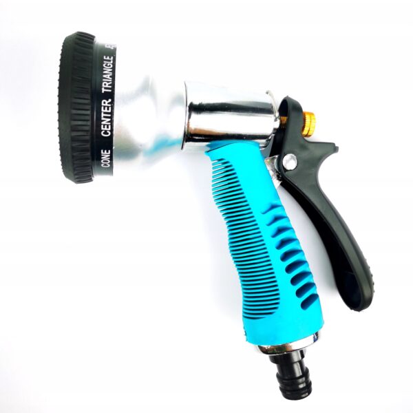 Pistolet Zraszajacy 10-funkcyjny Geko Srebrny Guma-2
