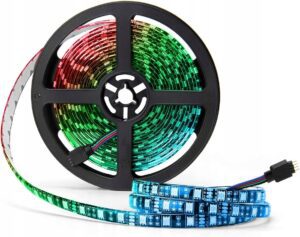 Tasma Led Kolorowa Wodoodporna 5m Rgb Pasek Smd 230v 12v +pilot +zasilacz-12