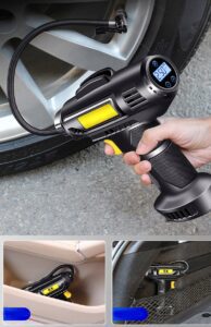 Mobilny Kompresor Samochodowy Rowerowy Sprezarka Pompka Na Akumulator-6