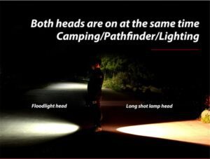 Mocna Latarka Podwojna 2w1 Wodoodporna 1200 Lm-7