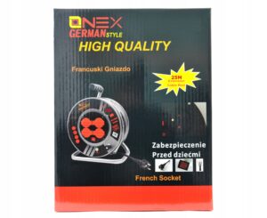 Przedluzacz Bebnowy Onex 25 M 4 Szt. Gniazd Srebrny-5