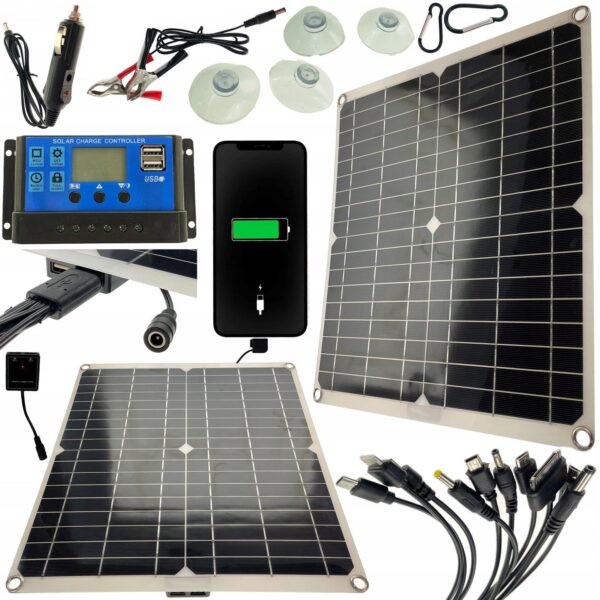 Solarny Panel Sloneczny Zestaw 20w+50a Regulator-16