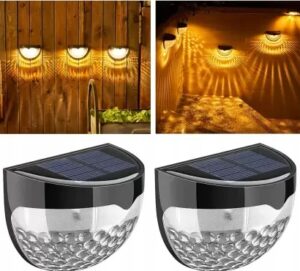 Lampa Elewacyjna Solarna Nascienna Ogrodowa 2 Szt 6 Led Kinkiet Oswietlenie-10