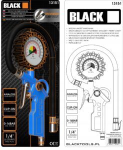 Pistolet Do Pompowania Kol Manometr Black 16bar 220psi-4