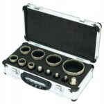 Wiertla Diamentowe Otwornice Do Gresu 6-68mm Zestaw Otwornic W Walizce 12el-4