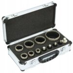 Wiertla Diamentowe Otwornice Do Gresu 6-68mm Zestaw Otwornic W Walizce 12el-5