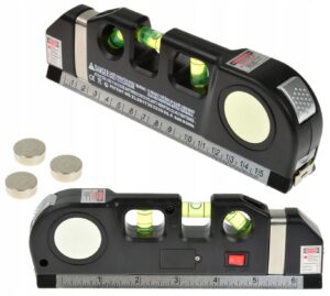 Poziomica Laserowa Krzyzowa z Miarka 2,5m-13
