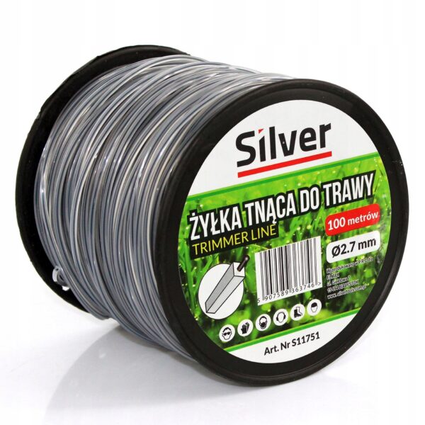 Zylka Tnaca Wzmocniona Zbrojona Silver 2,7mm 100m-4