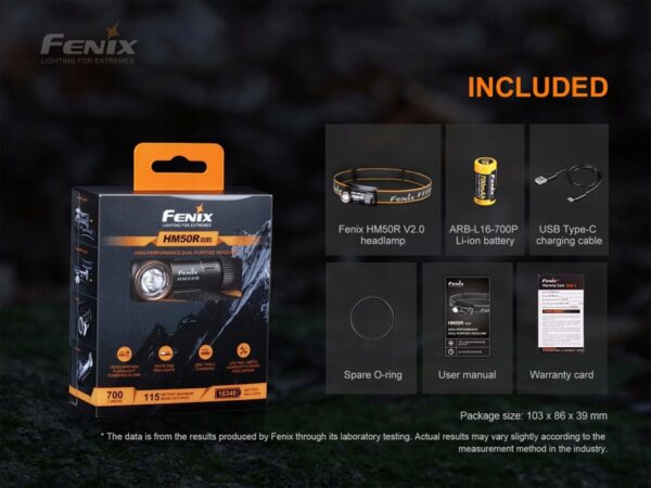 Latarka Diodowa Fenix Hm50r V2.0 700lm 115m Usb-c-8