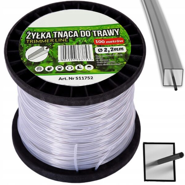 Zylka Tnaca do Kosy Spalnowej Podkaszarki Wzmocniona Kwadrat 2,7mm 100m-4