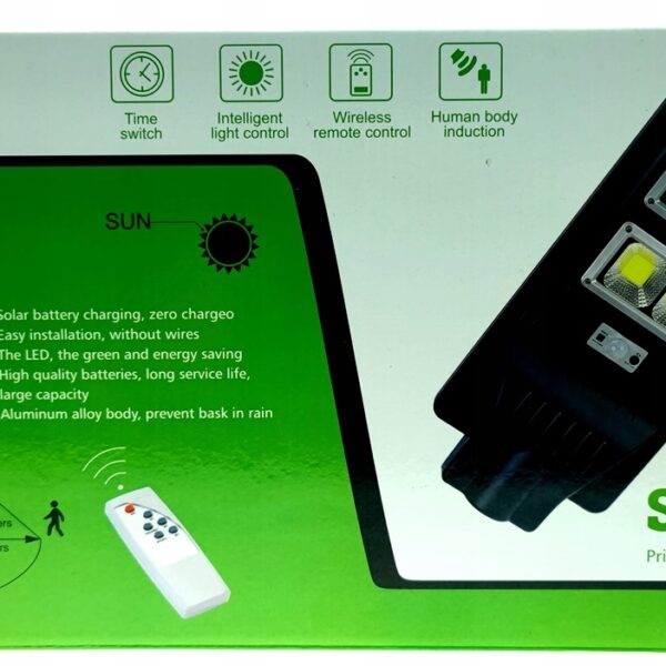 Lampa Solarna Uliczna led 240w Czujnik Ruchu Pilot-2