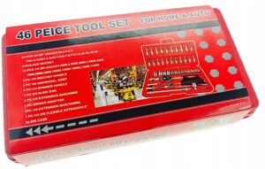 Zestaw Kluczy Bitow Nasadowych Narzedzia 46el 1/4-9