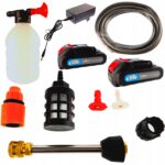 Akumulatorowa Myjka Cisnieniowa Ogrodowa Zestaw do Mycia Okien Kostki Power-6