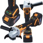 Ogromny Zestaw Narzedzi aku 3x 4ah 21v 4w1 Mlot Szlifierka Wkretarka Klucz-9