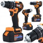 Ogromny Zestaw Narzedzi aku 3x 4ah 21v 4w1 Mlot Szlifierka Wkretarka Klucz-7