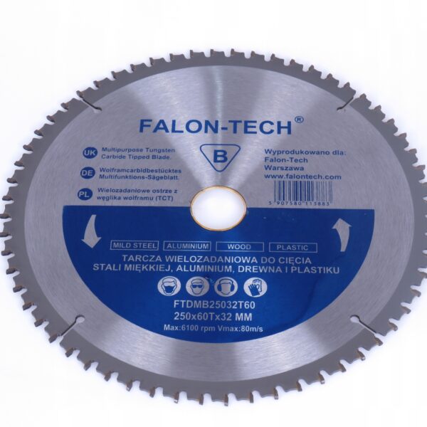 Tarcza Pila Wielozadaniowa do Cecia Plastiku Aluminium Drewna tct 250mm 60t-2