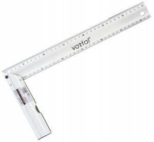 Aluminiowy Katownik z Poziomica Przymiar 350 mm