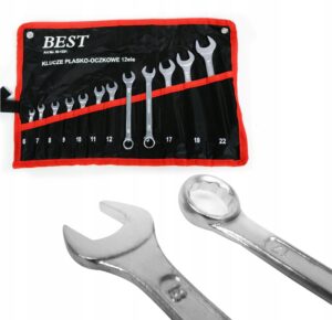 Klucze Plasko Oczkowe 6-22mm 12szt Zestaw Kluczy