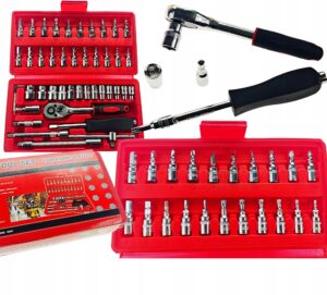 Zestaw Kluczy Bitow Nasadowych Narzedzia 46el 1/4