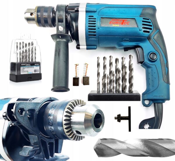 MOCNA WIERTARKA UDAROWA 13MM 1450W EUROTEC 13MM