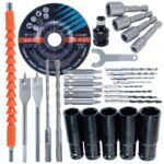 Ogromny Zestaw Narzedzi aku 3x 4ah 21v 4w1 Mlot Szlifierka Wkretarka Klucz-12