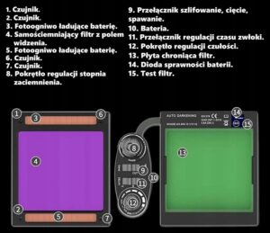 Maska Spawalnicza Przylbica Samosciemniajaca Filtr-13