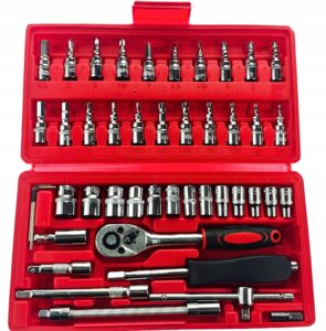 Zestaw Kluczy Bitow Nasadowych Narzedzia 46el 1/4-7