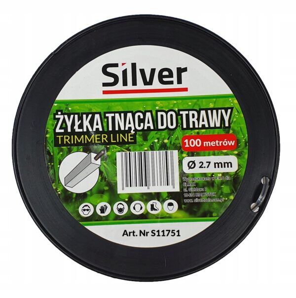 Zylka Tnaca Wzmocniona Zbrojona Silver 2,7mm 100m-2