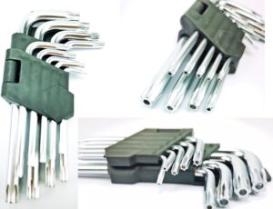Klucze Torx Zestaw T10-t50 z Otworem Krotkie Silve