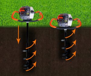 Wiertnica Swider Spalinowa + 3 Wiertla 10 15 20 Przedluzka-13