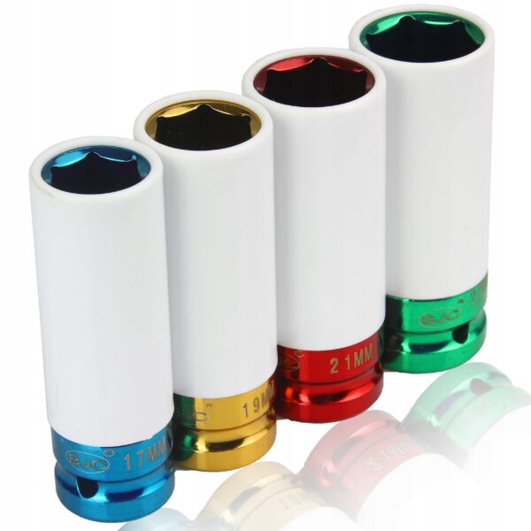 ZESTAW NASADEK NASADKI UDAROWE 1/2" ALUFELG 4szt 17MM 19MM 21MM 22MM