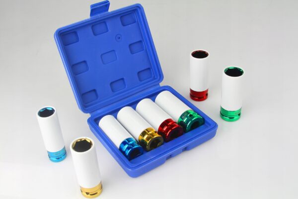 ZESTAW NASADEK NASADKI UDAROWE 1/2" ALUFELG 4szt 17MM 19MM 21MM 22MM