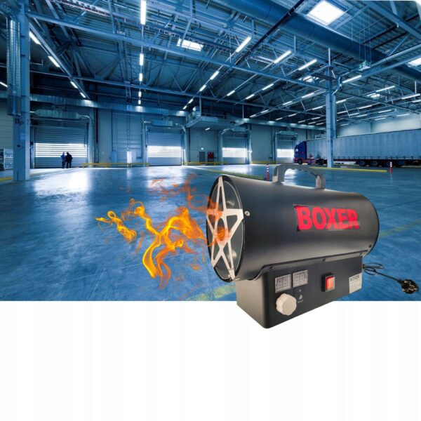 NAGRZEWNICA GAZOWA DMUCHAWA TERMOSTAT LCD DUŻA MOC 25 KW + WĄŻ REDUKTOR